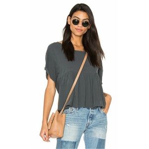 NWT We The Free black/grey Odyssey Shirt - size XS peplum style new with tags